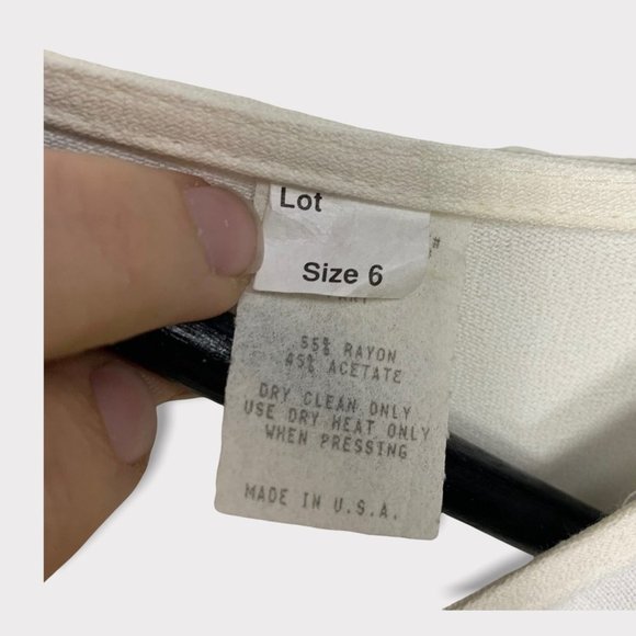 Vintage 90s Off White Black Sleeveless Belted Jumpsuit Medium - Picture 6 of 15